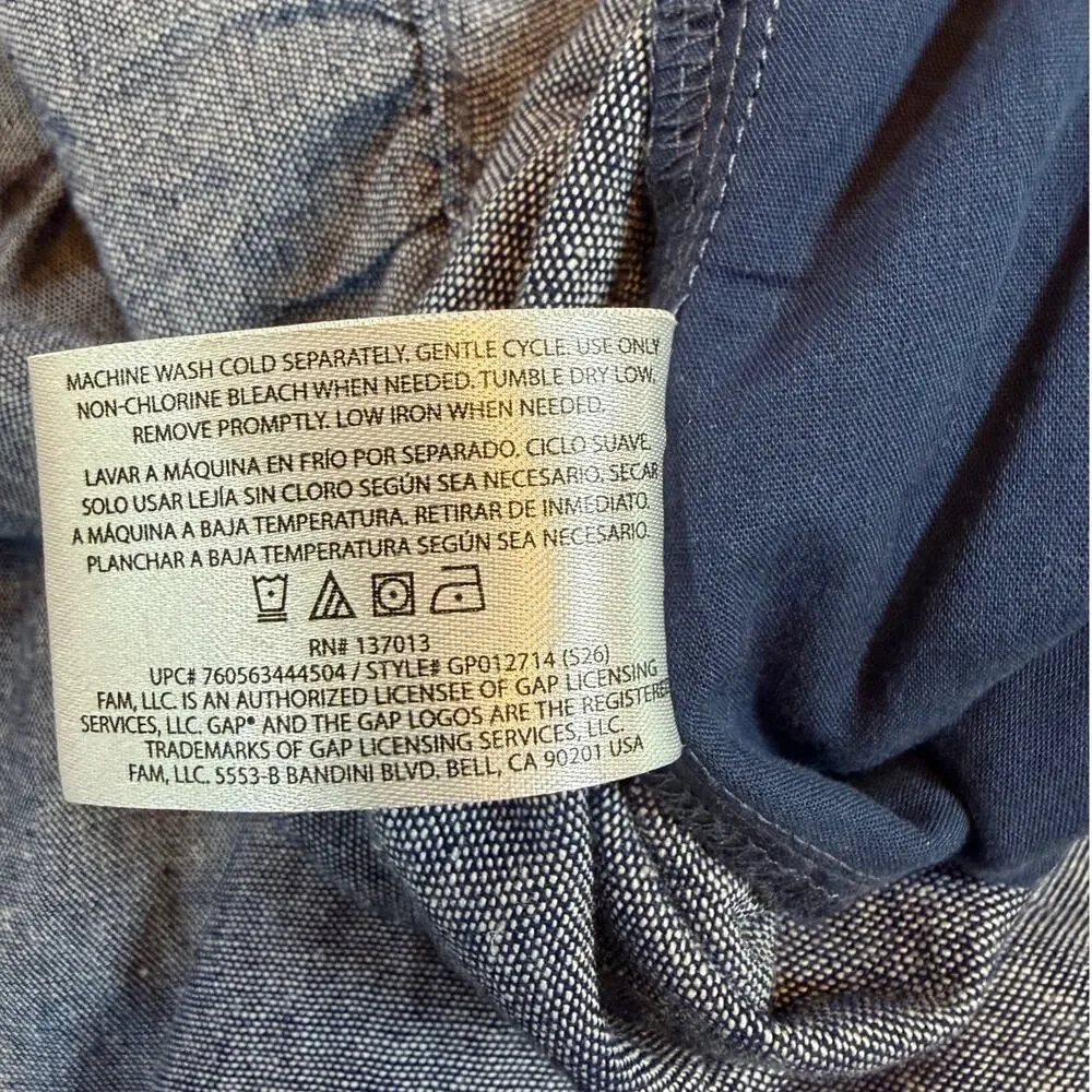 NWT GAP Linen Wide Leg Pants Women's XXL Blue Summer Coastal